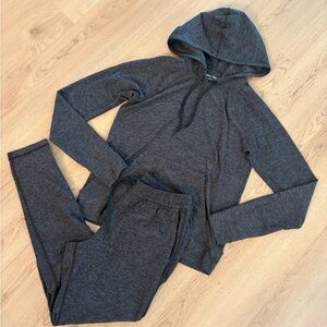 OUTDOOR VOICES Dreamknit Dark Grey Hooded Lounge Set Size S M